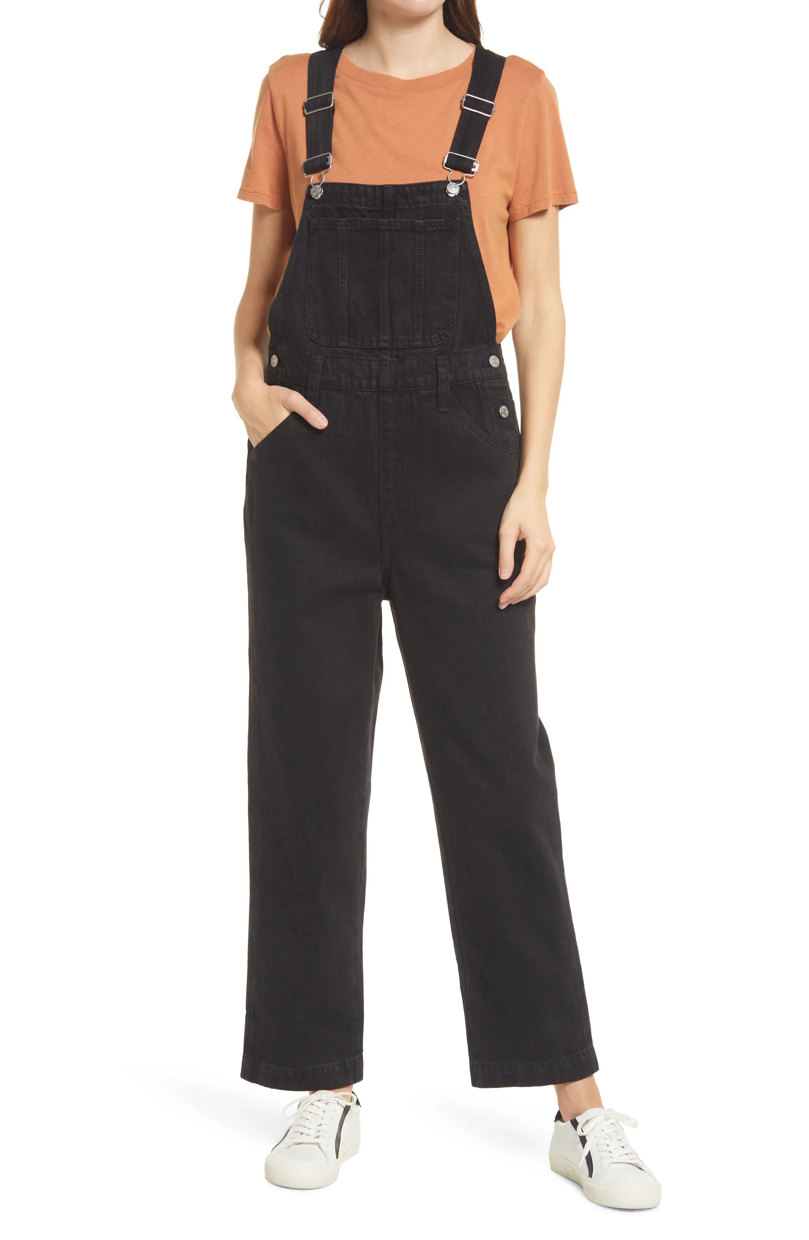 Madewell Straight Leg Overalls in Lunar Wash at Nordstrom, Size X-Large | Nordstrom