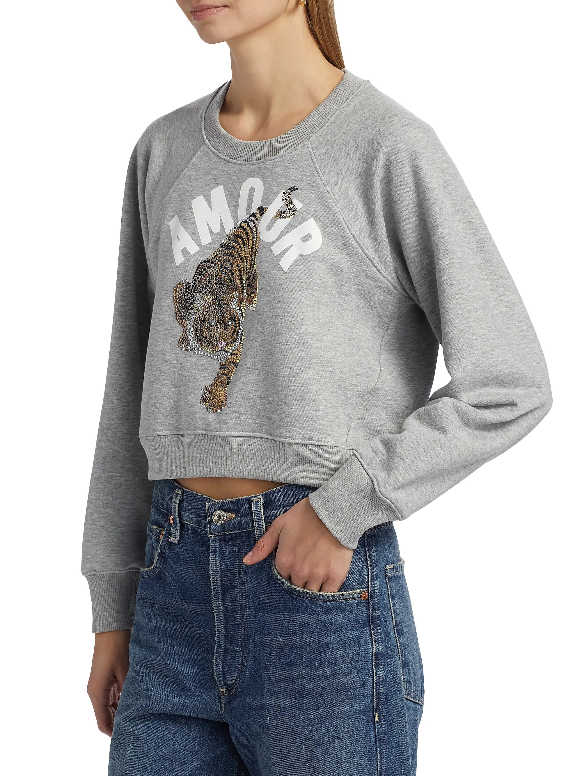 Jennifer Tiger Crop Sweatshirt | Saks Fifth Avenue