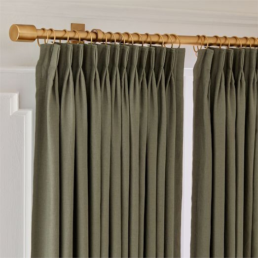 Pleated European Flax Linen Blackout Curtain | West Elm (US)
