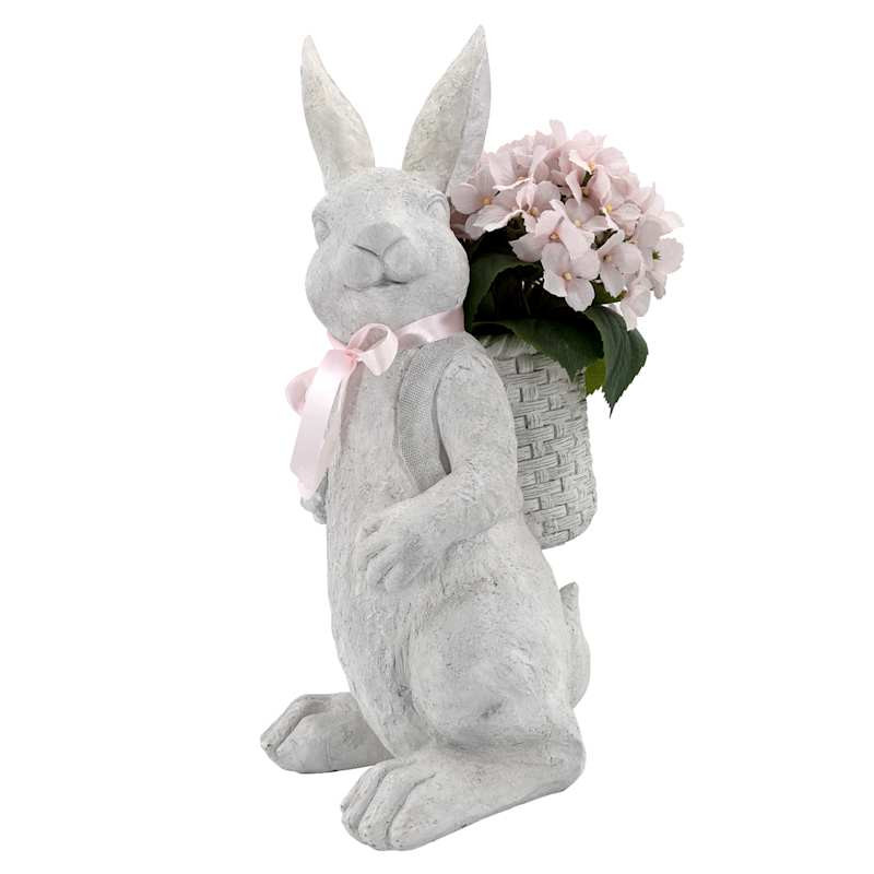 Providence Bunny with Hydrangea Filled Basket, 20" | At Home