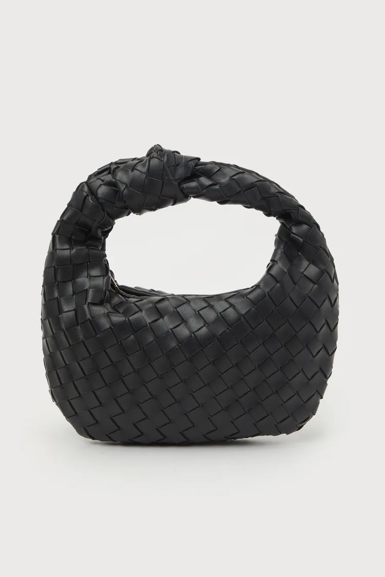 Mejia Black Woven Knotted Handbag | Lulus