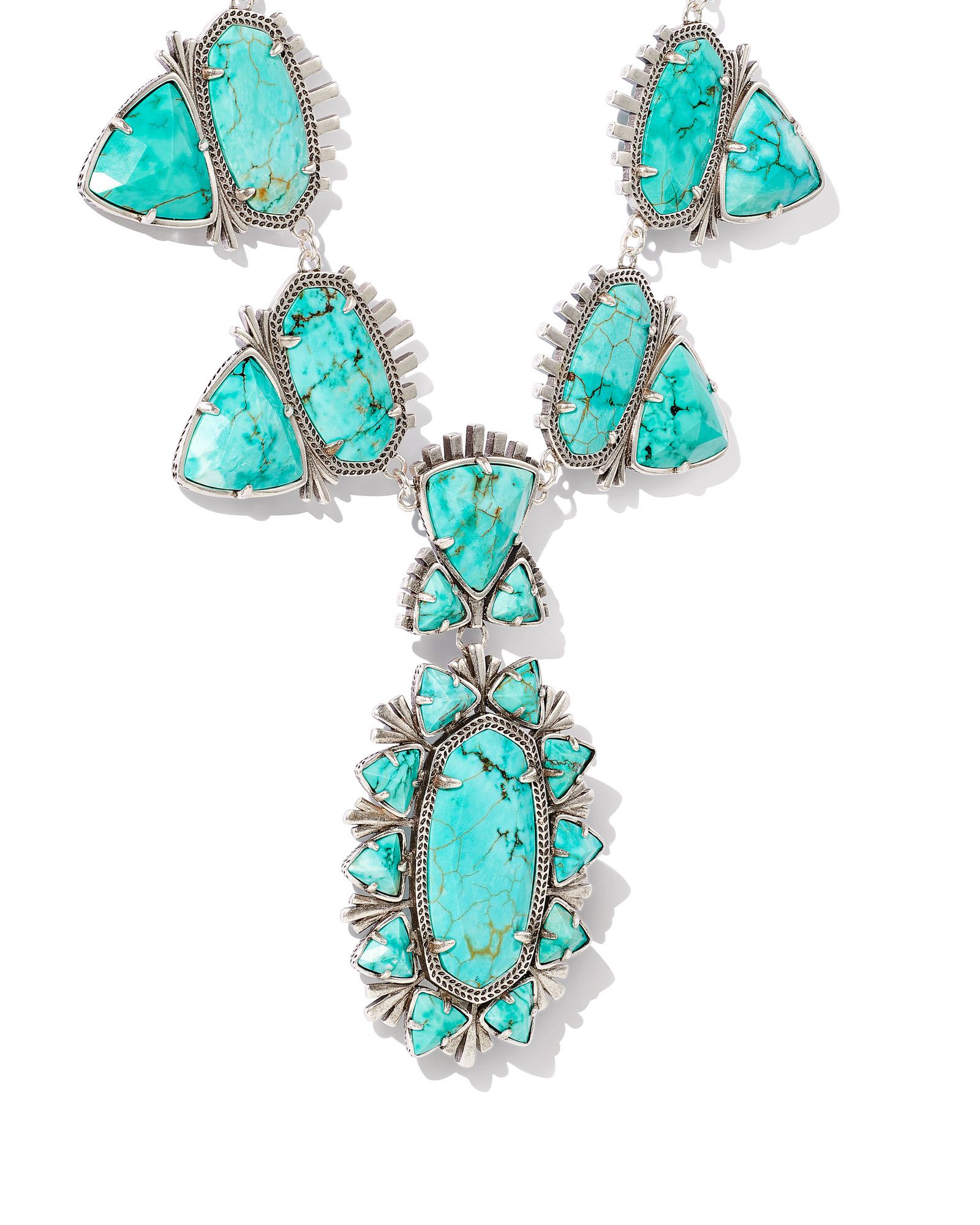 Havana Vintage Silver Statement Necklace in Variegated Turquoise Magnesite | Kendra Scott