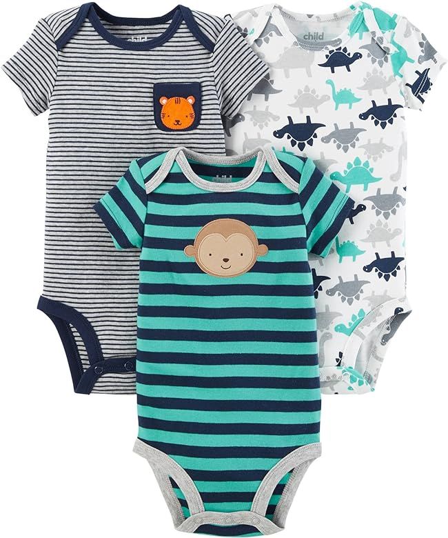 Carter's (Child of Mine) Baby Boys 3 Pack Bodysuit Set | Amazon (US)