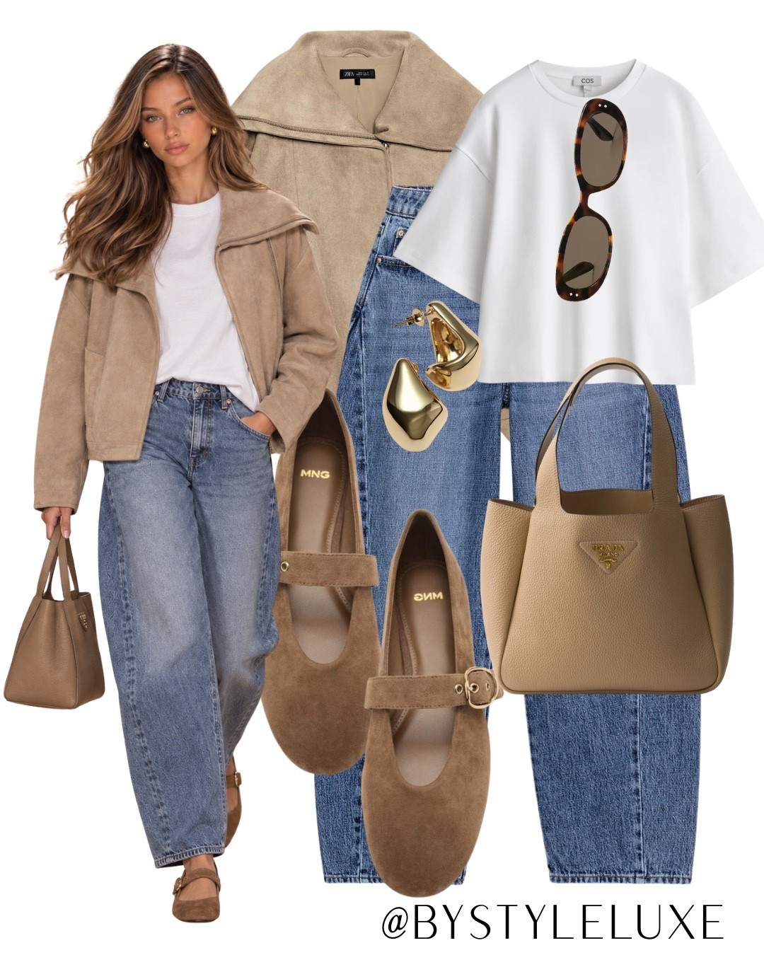ZARA JACKET - New relaxed fit beige suede jacket from Zara, styled with barrel leg jeans and suede Mary Jane flats for an elevated everyday look 

#jeans #jacket #autumnstyle

#LTKautumn #LTKjeans #LTKshoes