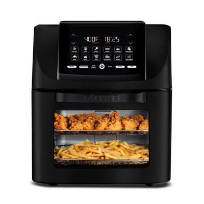 Gourmia 14 Quart All-in-One Digital Air Fryer Oven with Touchscreen, Rotisserie and Dehydrator, Black | Wayfair North America