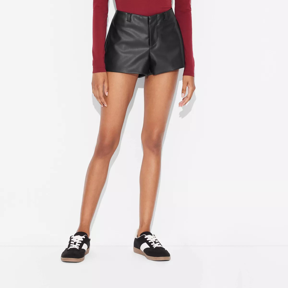 Women's Game Day Low-Rise Pleather Hot Shorts - Wild Fable™ Black | Target