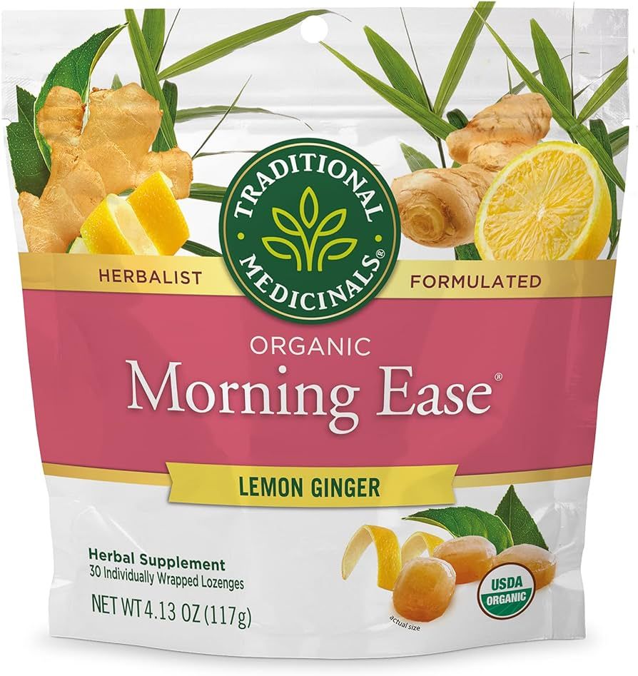 Traditional Medicinals Lozenges, Organic Morning Ease Lemon Ginger, Relieves Nausea & Morning Sic... | Amazon (US)