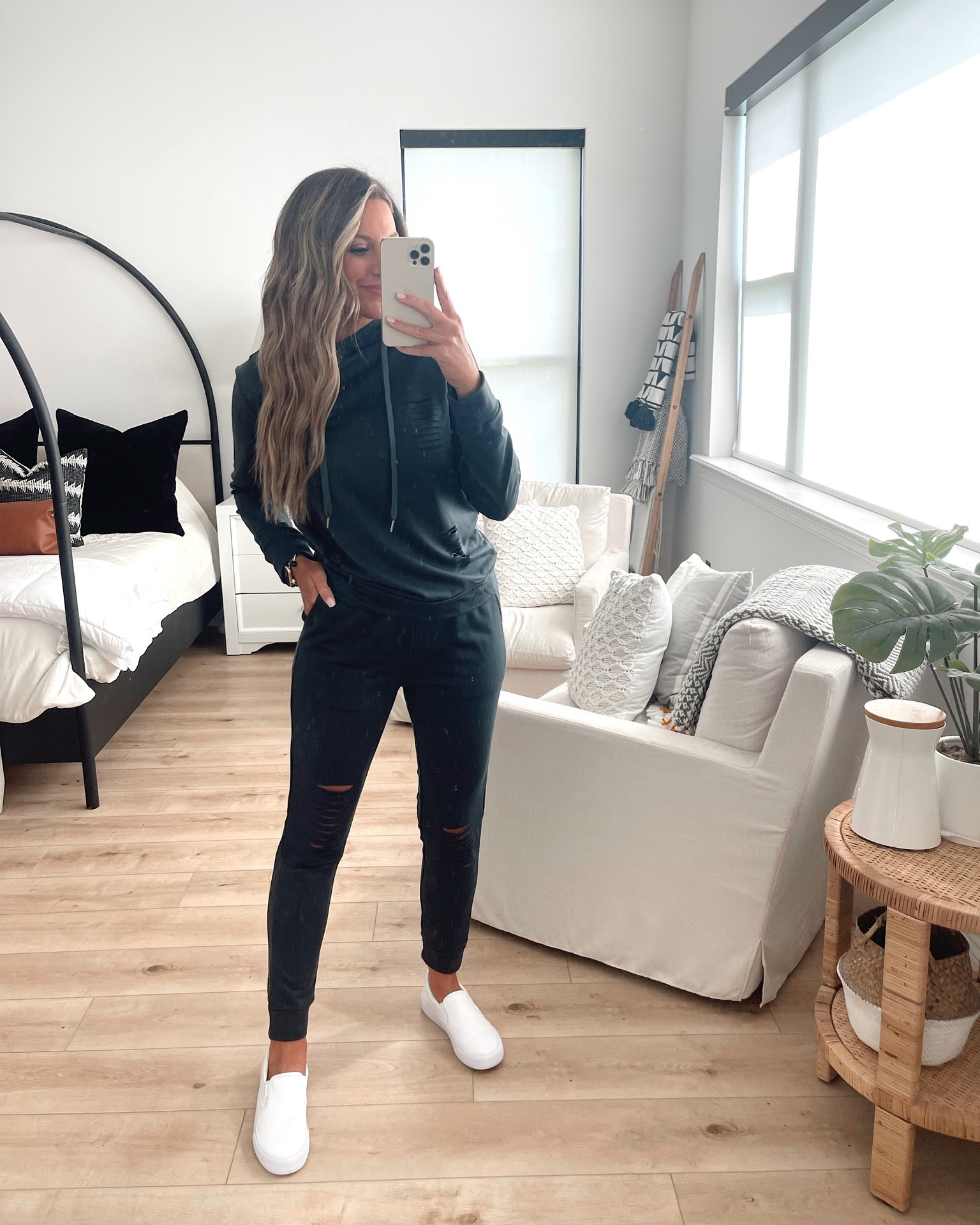 In a medium two piece lounge set from Amazon- fits TTS.

#LTKSeasonal #LTKstyletip #LTKunder50