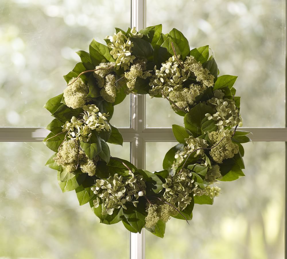 Fresh Willow &amp;amp; Hydrangea Wreath | Pottery Barn (US)