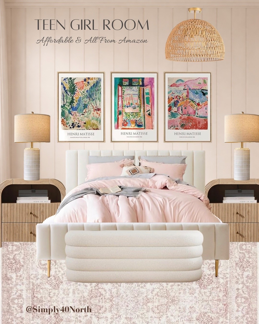 A teen girl bedroom idea.  Very affordable and all from Amazon.

#LTKHome