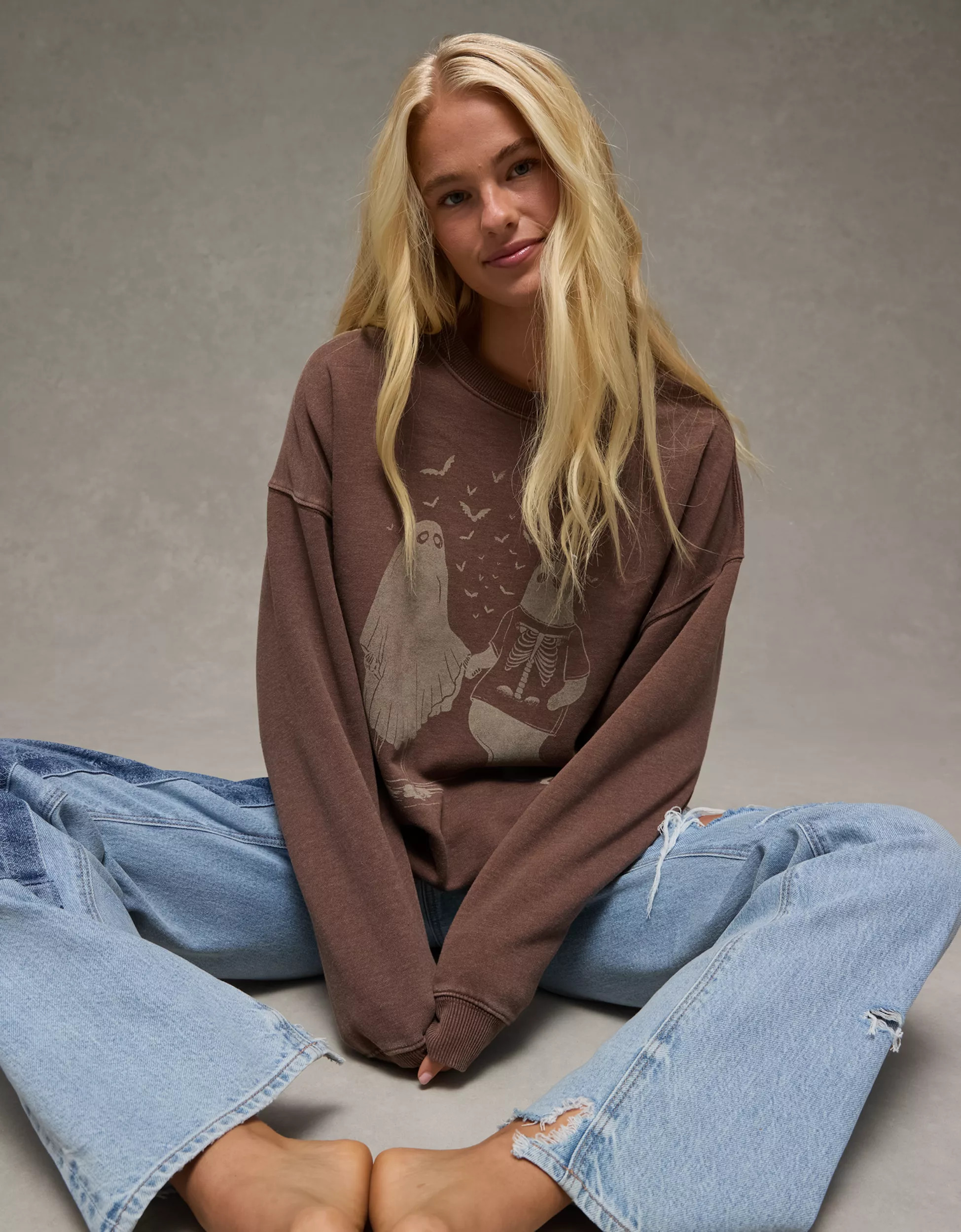 AE Halloween Graphic Sweatshirt | American Eagle Outfitters (US & CA)