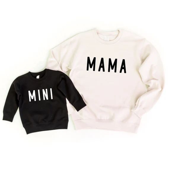 Mommy and Me Sweatshirts, Mama and Mini Matching Sweaters (Sand/Black) | Etsy (CAD)