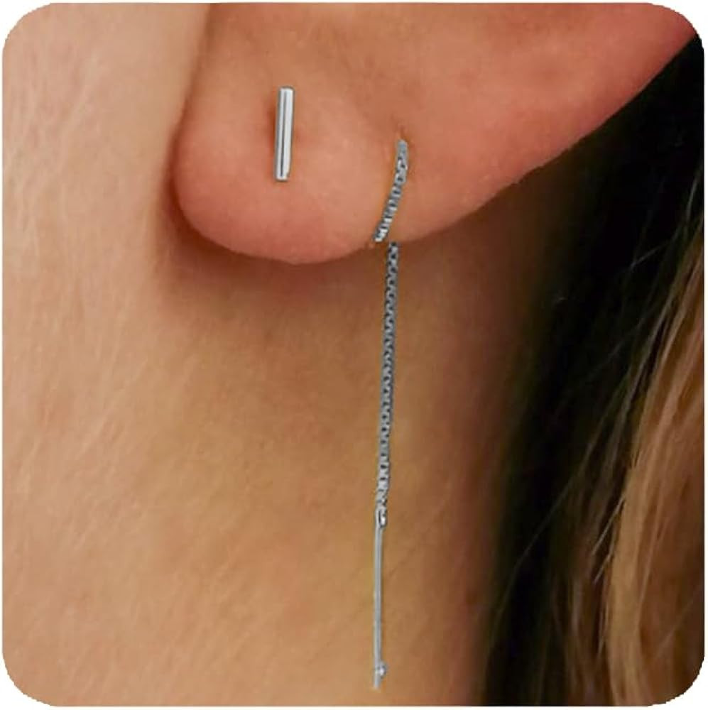 Gold Threader Dangling Earrings for Women Long Chain Earrings Gold Tassel Dangle Earrings Hypoall... | Amazon (US)