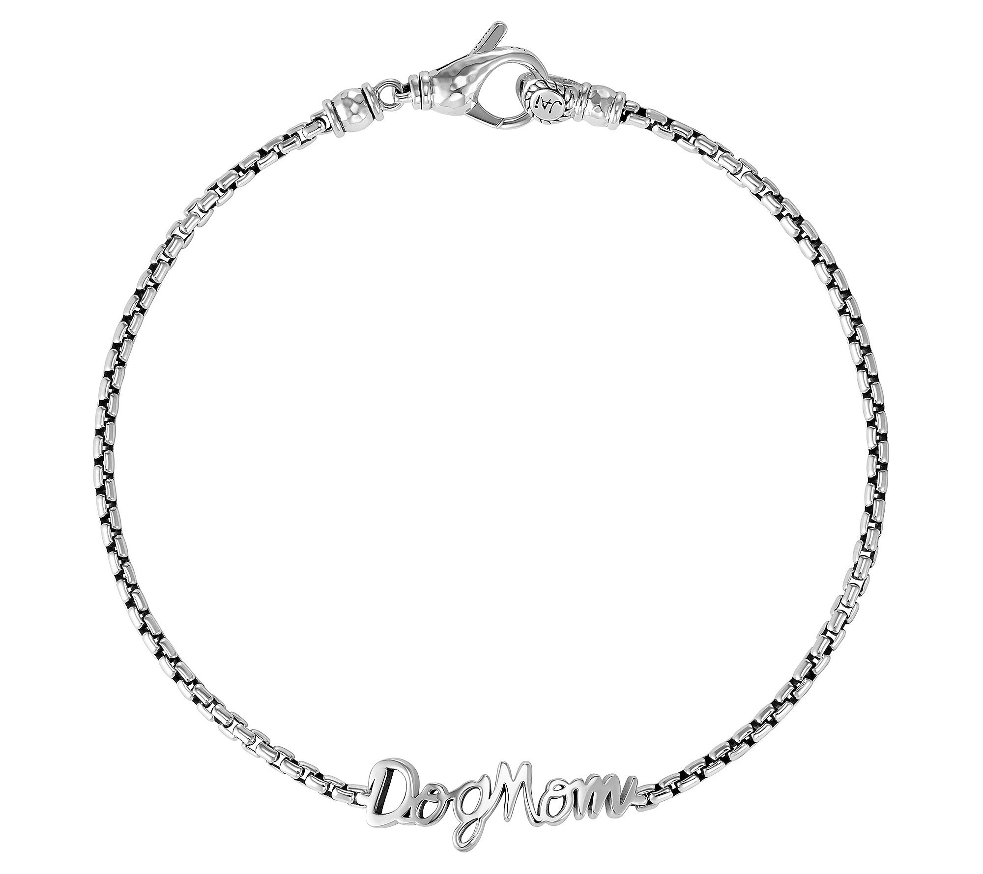 JAI Sterling Silver Dog Mom 2.7mm Box Chain Ank le Bracelet | QVC