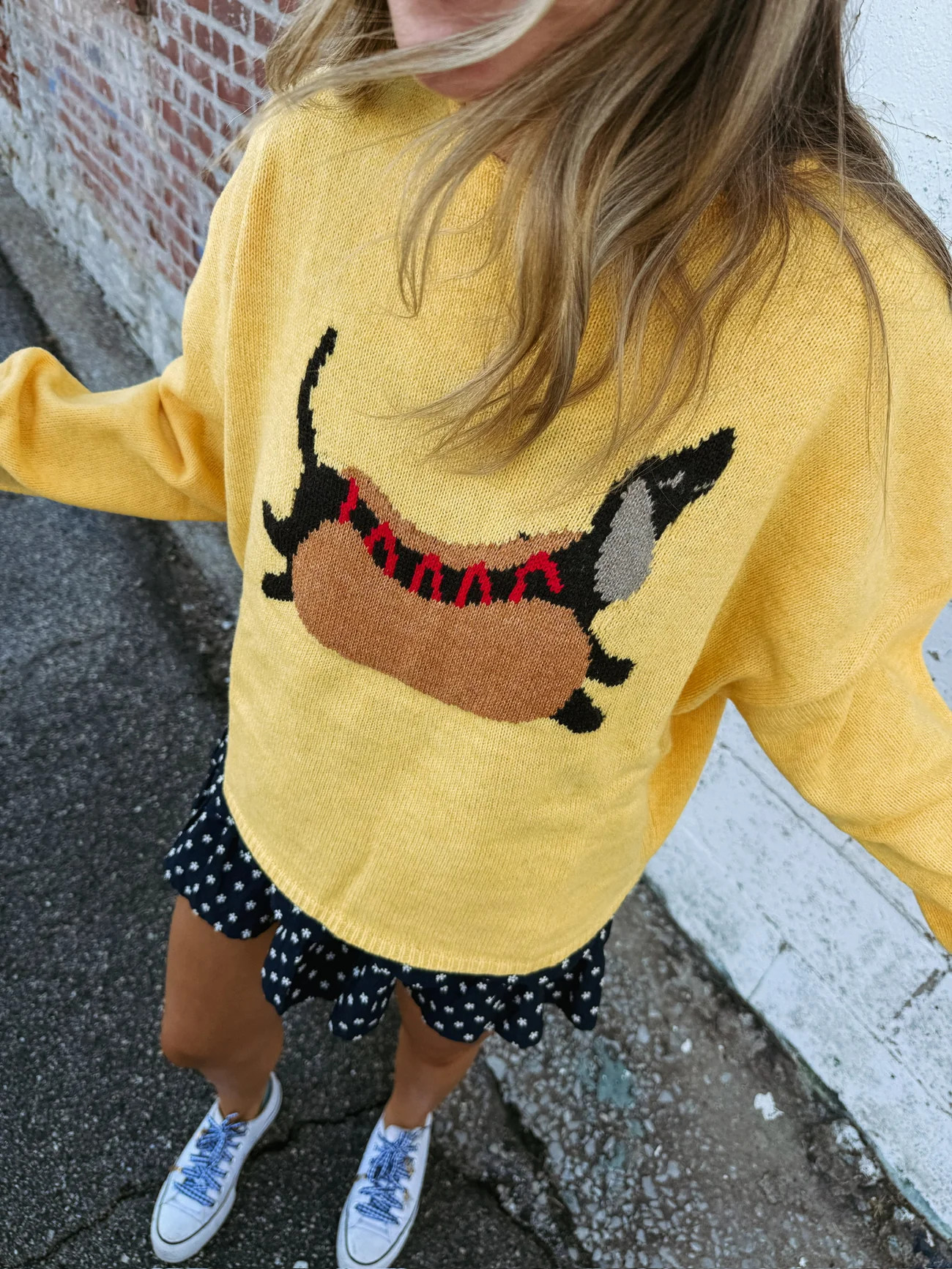 harvey hotdog sweater | Etta+East