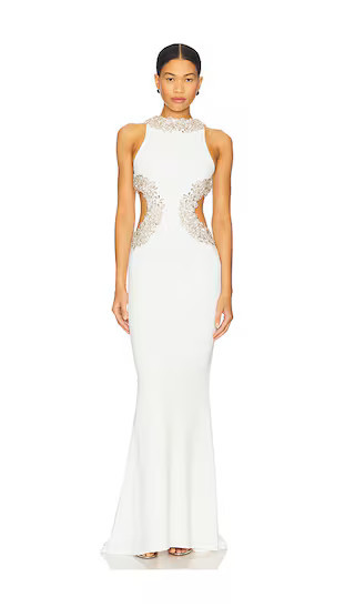 Bronx and Banco Camila Rhinestone Gown in White. - size M | Revolve Clothing (Global)