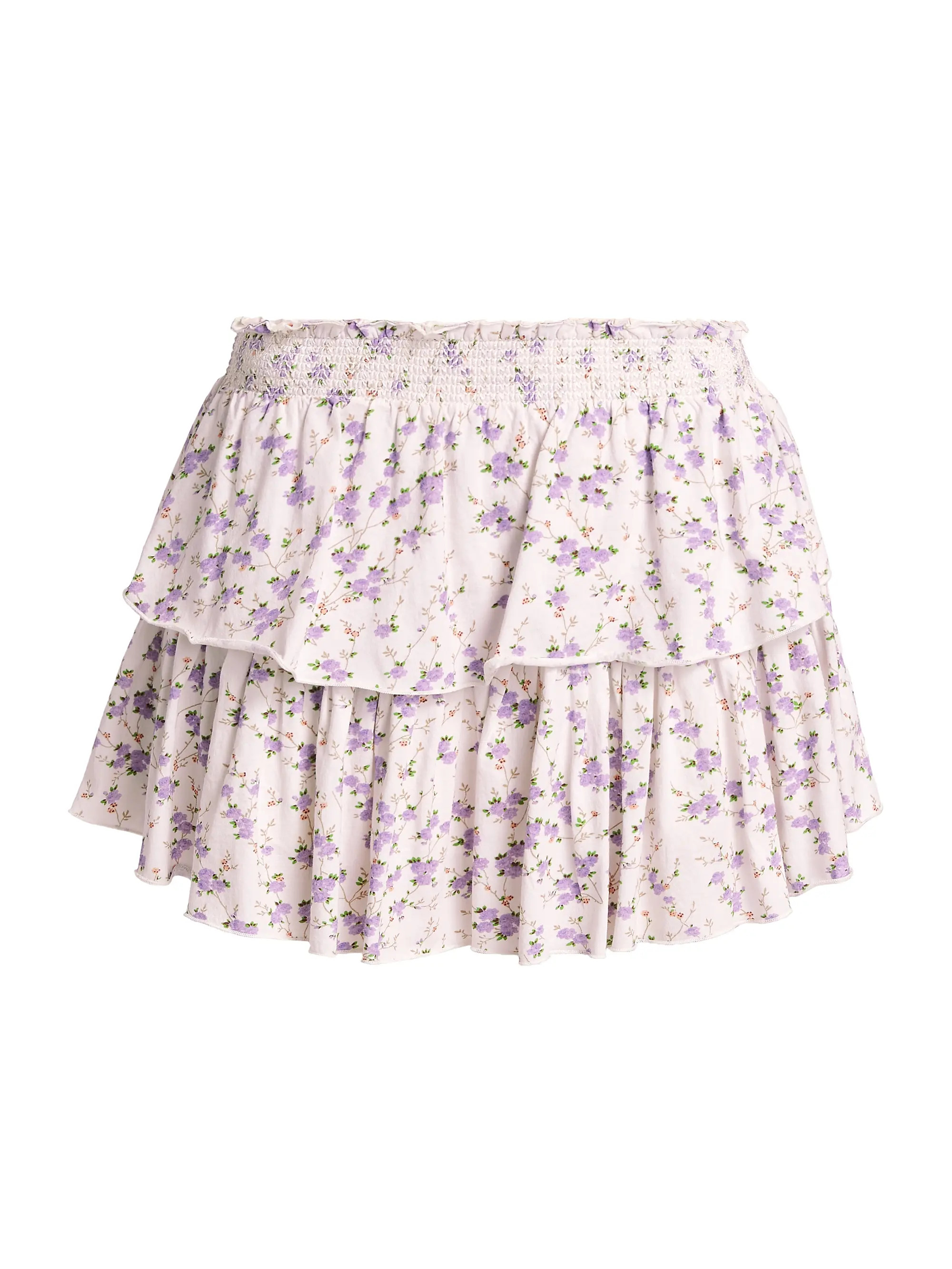 Floral Cotton Ruffled Miniskirt | Saks Fifth Avenue