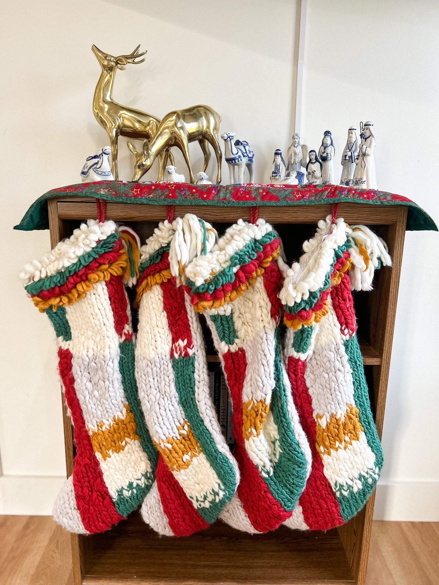 I’m so in love with these stockings from Anthropologie as well as my nativity scene linked 😍 Anthro no longer carries these stockings, but I’ll link some others that I like.