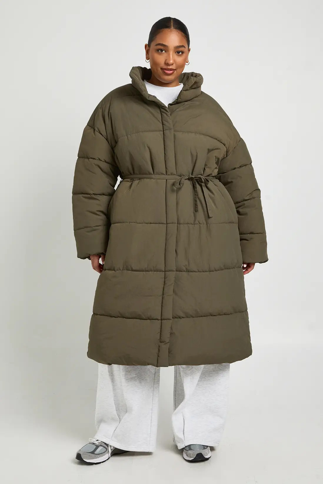 Plus Tie Waist Puffer Jacket | boohoo (US & Canada)