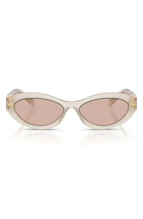 Prada 55mm Irregular Sunglasses in Brown White at Nordstrom | Nordstrom