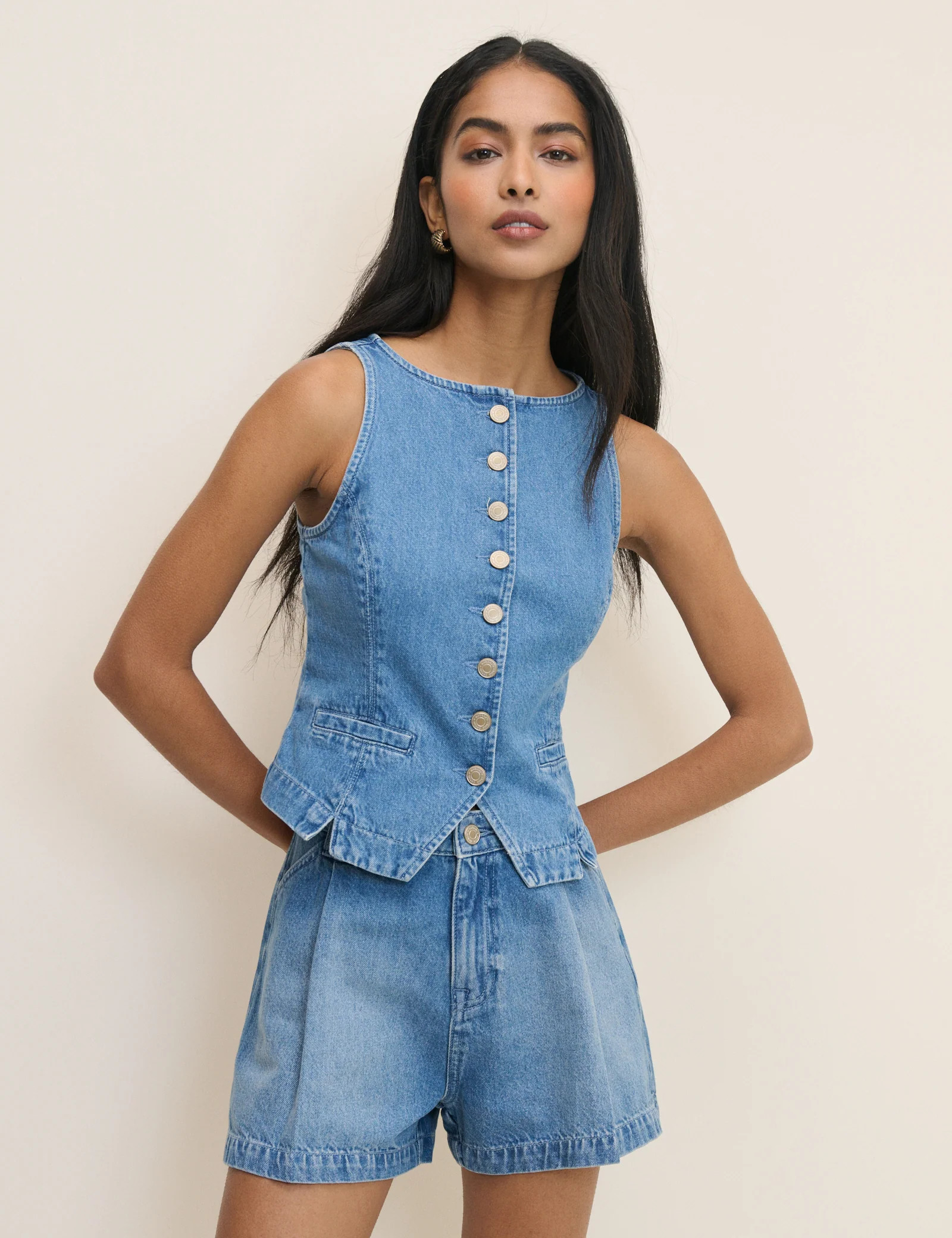 Blue Mid Rise Denim Shorts | Nobody's Child