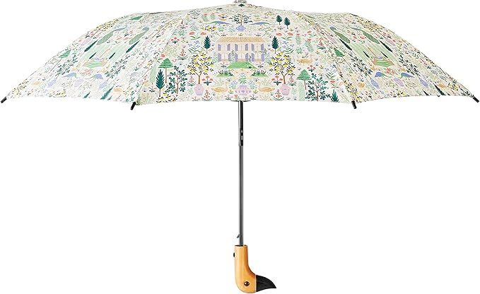 RIFLE PAPER CO. Umbrella, Matching Storage Sleeve, Portable, Auto Open and Close, Wooden Handle, ... | Amazon (US)