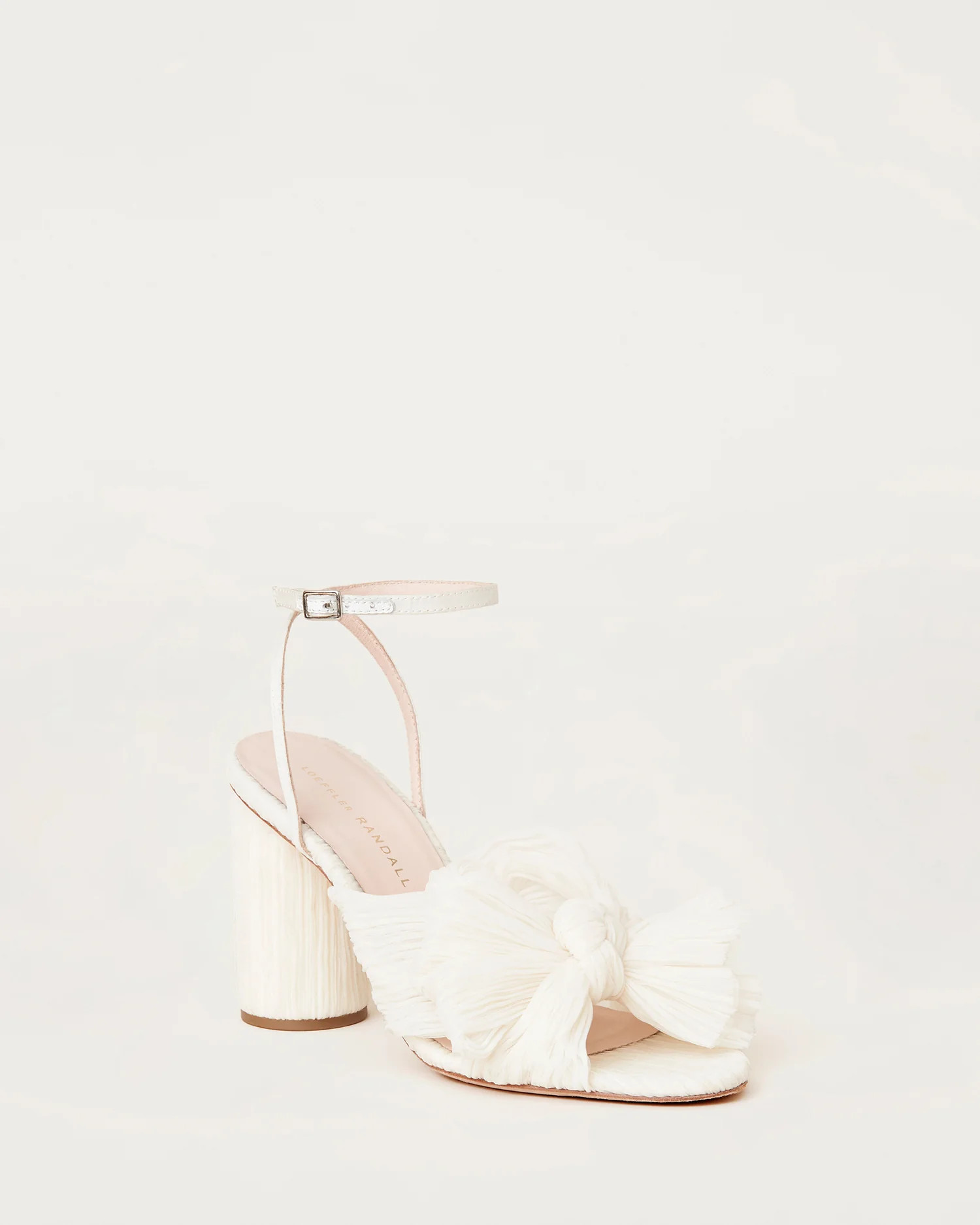 Camellia Gold Pleated Bow Heel | Loeffler Randall