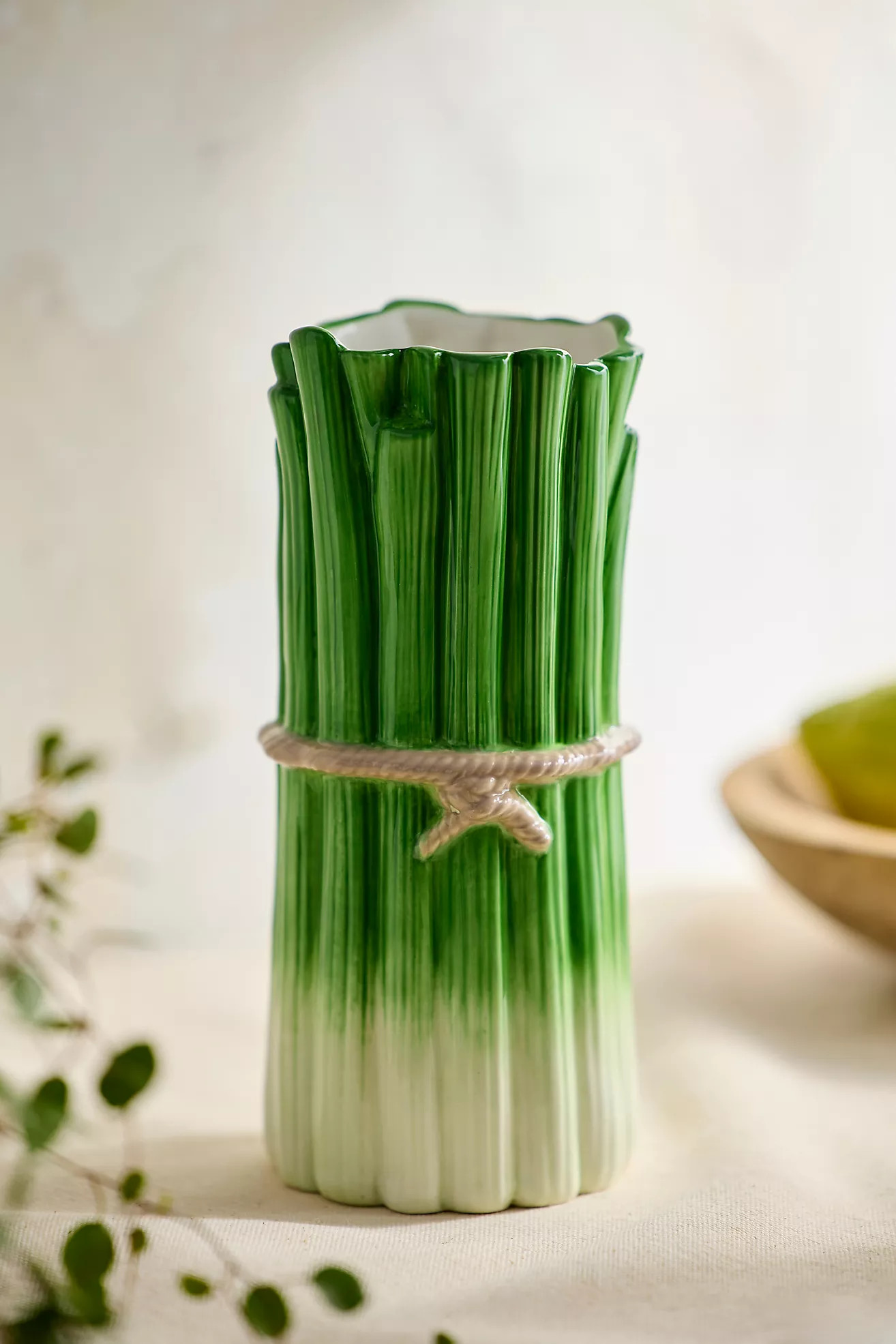 Celery Bunch Ceramic Vase | Anthropologie (US)