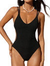 Click for more info about Cupshe Women's Swimsuit Black Strappy Lace-up Monokini Swimsuit