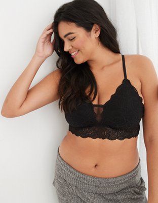 Aerie Slumber Party Lace Padded Racerback Bralette | American Eagle Outfitters (US & CA)