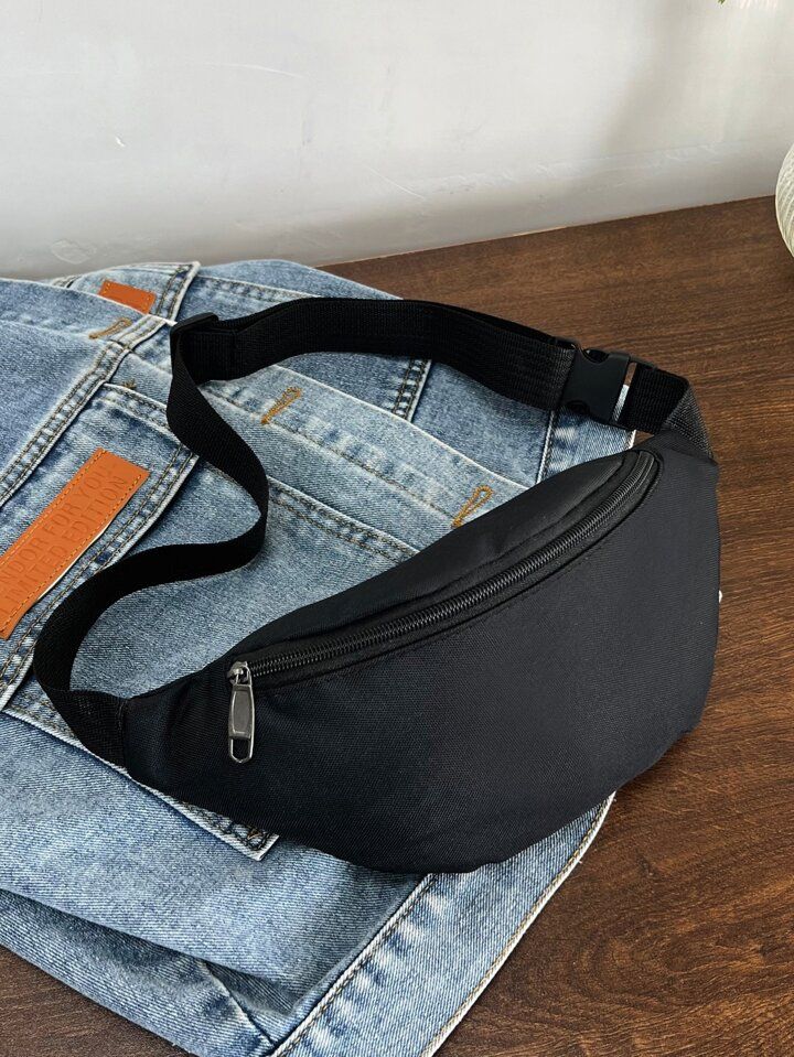 Medium Waist Bag Solid Color Chest Bag | SHEIN