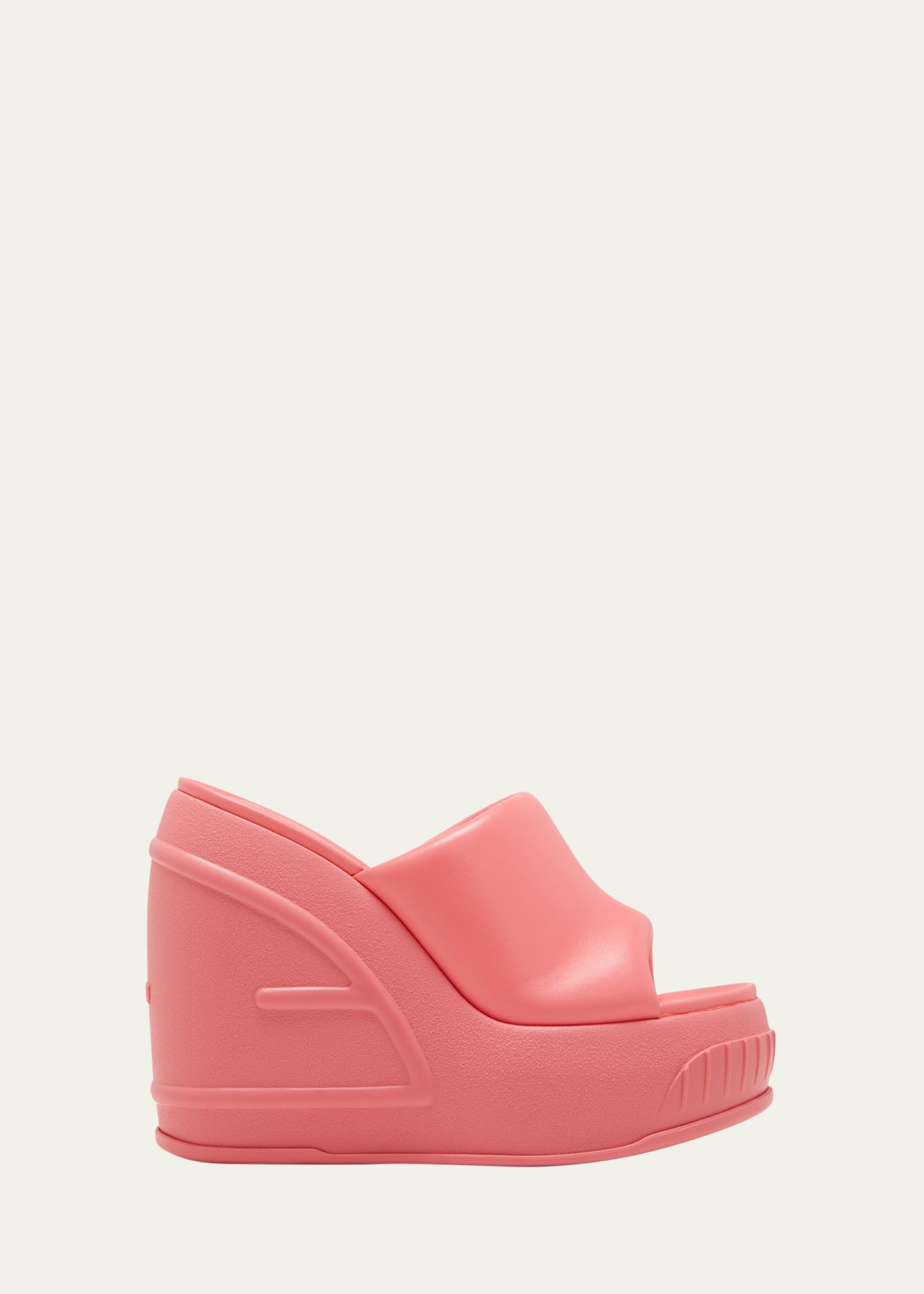 Fendi Padded Leather Platform Wedge Slides | Bergdorf Goodman