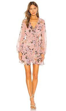 Bardot Frill Floral Dress in Soft Pink Floral from Revolve.com | Revolve Clothing (Global)