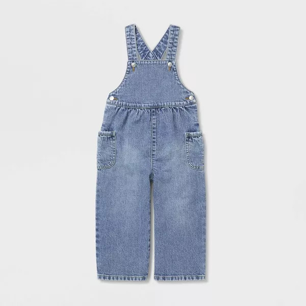 Toddler Girls' Denim Overalls - Cat & Jack™ Medium Wash 4T | Target