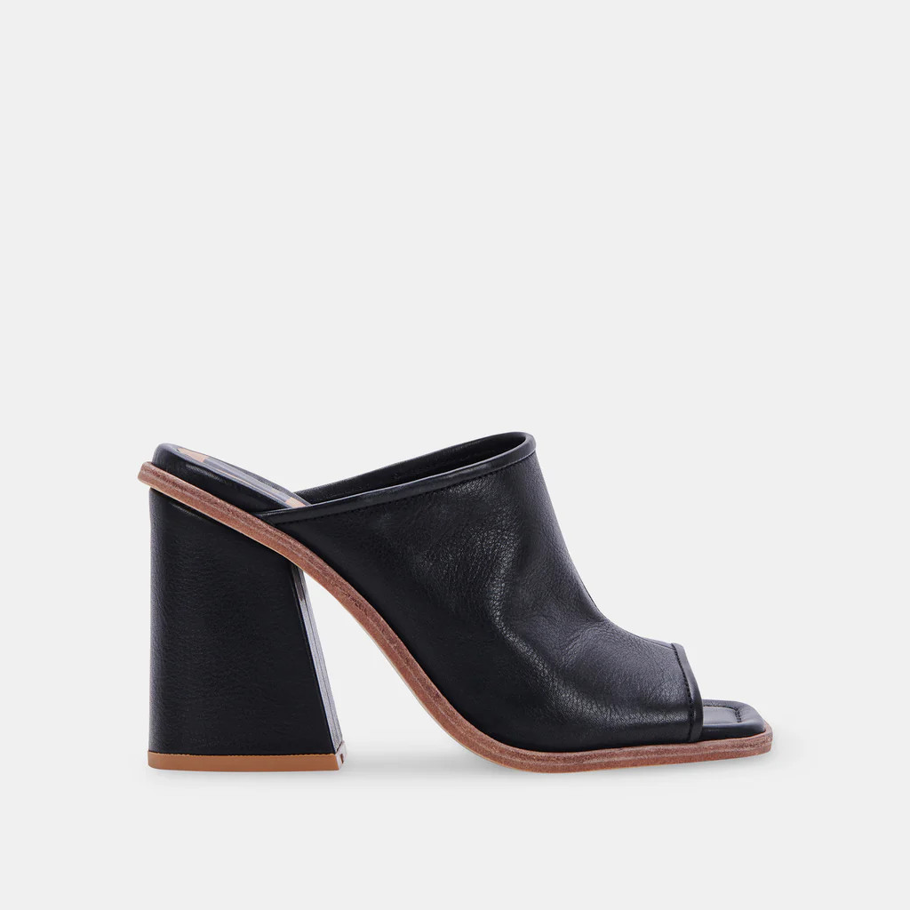 MAVISE HEELS ONYX LEATHER | DolceVita.com