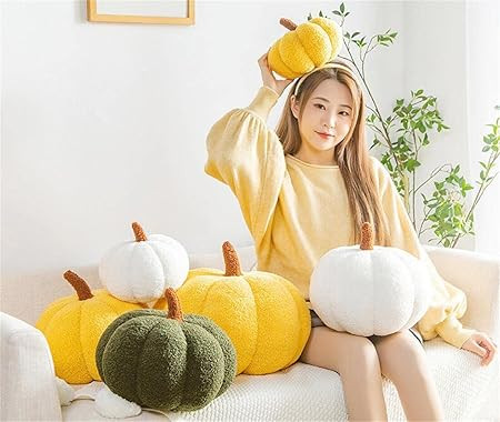 Almohada de calabaza, cojín con forma de calabaza, almohada de felpa de calabaza, decoración de... | Amazon (US)
