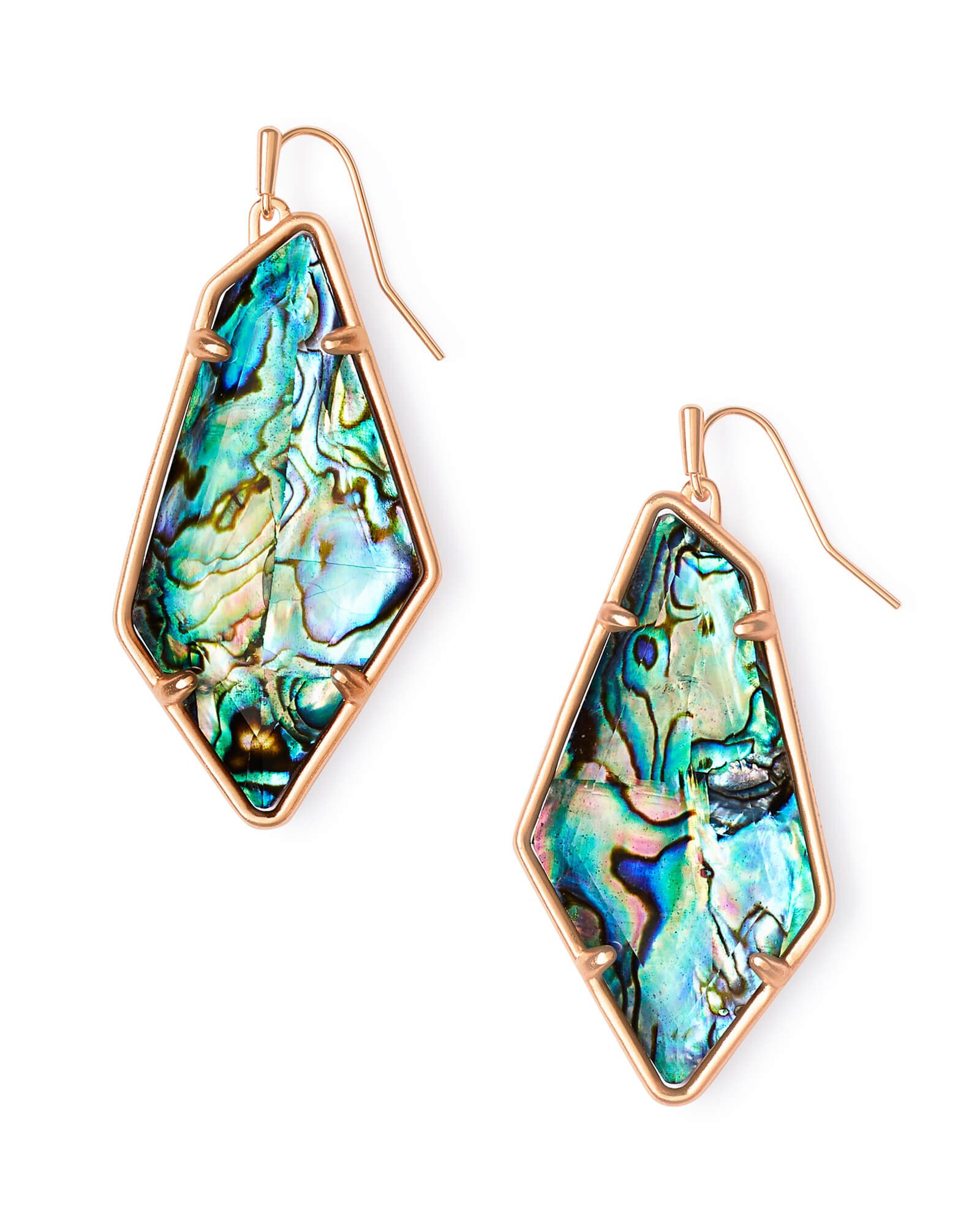 Emilia Rose Gold Drop Earrings in Abalone Shell | Kendra Scott