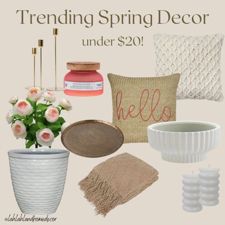 Trending Spring decor under $20! Walmart | #walmarthome #walmart #walmartfinds #springdecir #candle #florals #throwpillows #vase 

#LTKhome #LTKsalealert #LTKfindsunder50