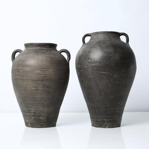 Approx. 12" H Charcoal Gray Vase with Two Handles (4.3" Opening) | Amazon (US)