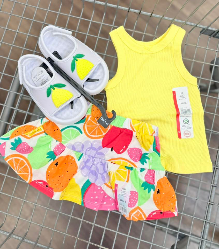 Little girl/ toddler mix and match Summer outfits, so affordable and SO cute! The fruit sandals and the fruit themed shorts, tanks, tees and skirts are adorable 😍🍒🍓🍉
-
#toddlergirlstyle #toddlergirloutfit #walmart #walmartfind #walmartmom #girlfashion  

 #LTKBaby #LTKBump #LTKKids