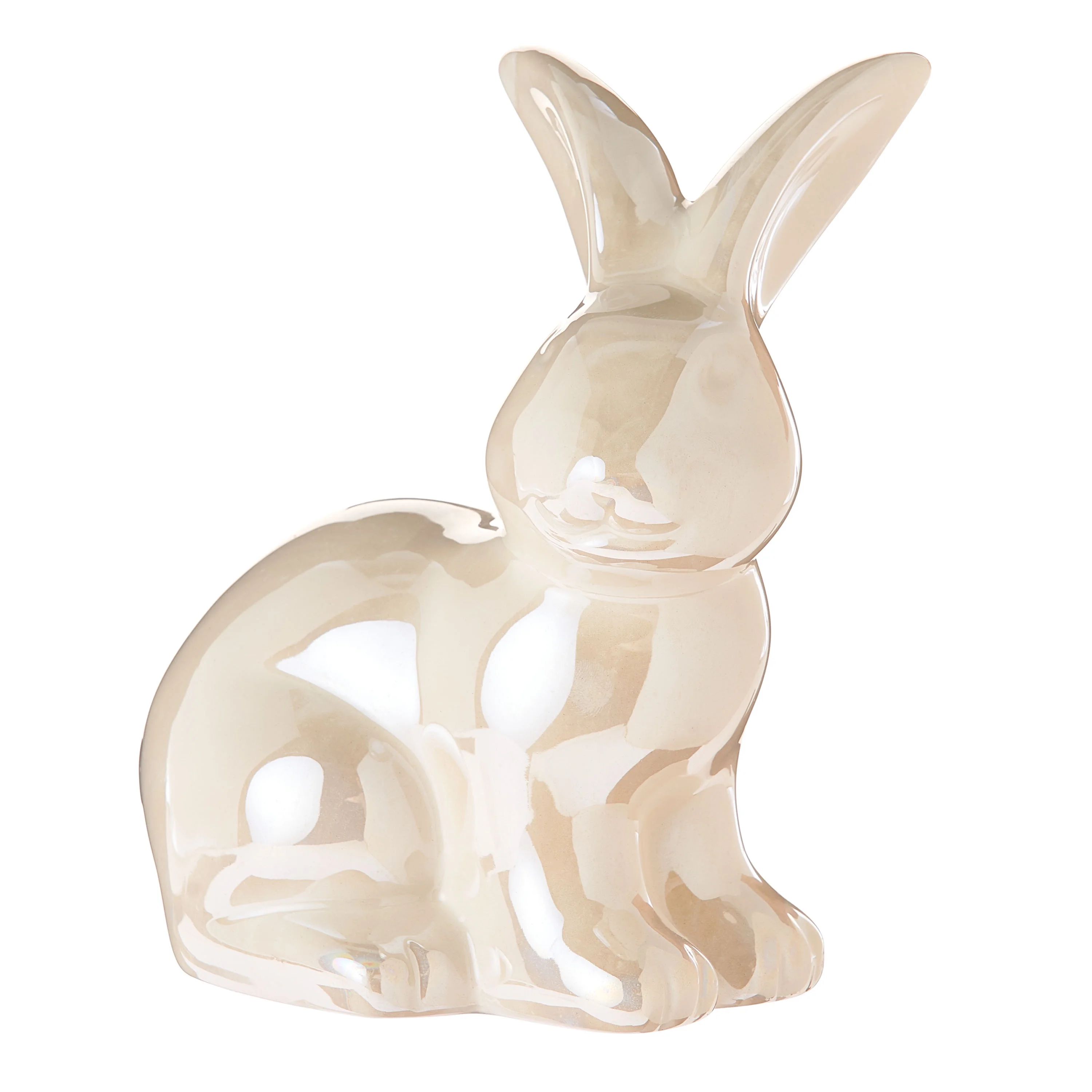 Way To Celebrate Easter White Finish Gray Sitting Bunny Decoration, 5.5" - Walmart.com | Walmart (US)