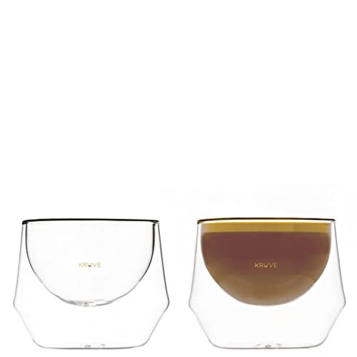 KRUVE IMAGINE Coffee Cups - Handcrafted Double-Wall Glass Cups (Set of 2, (50oz/150ml) - Perfect for Latte Art & Espresso - Durable Borosilicate Glass - Ideal Gift for Coffee Mugs Lovers - Cortado | Amazon (US)