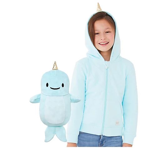 Nell the Narwhal Zip-Up Hoodie/Plush | QVC