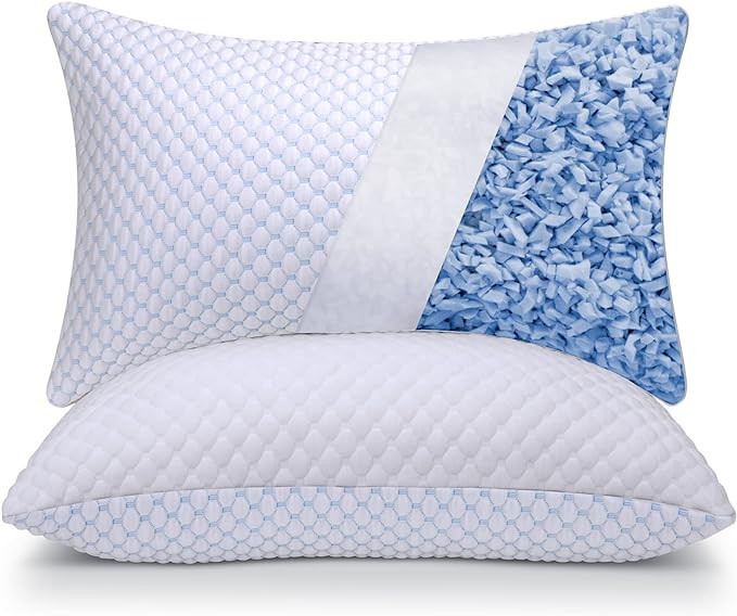 OSBED Shredded Memory Foam Pillows Queen Size Set of 2 | Neck pain relief, supportive, odorless, ... | Amazon (US)