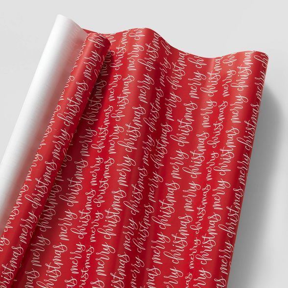 55 sq ft Merry Christmas Gift Wrap Red/White - Wondershop™ | Target