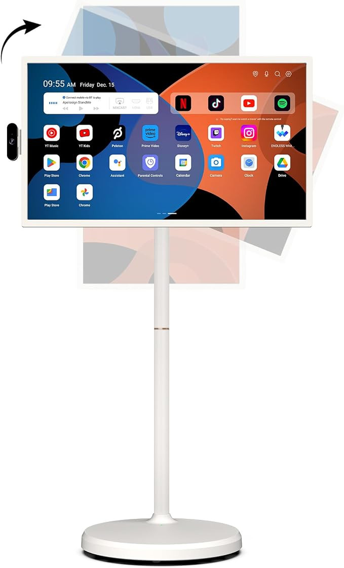 ApoloSign 32 Inch FHD Smart Portable TV on Wheels, Android 16 EDLA Certified, 128GB Storage, Buil... | Amazon (US)