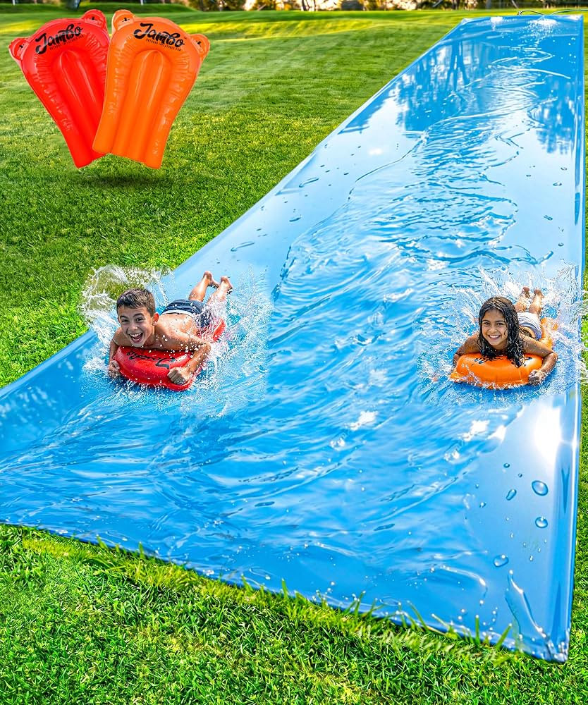 JAMBO 40FT x 7FT XL MEGA Water Slide, 2 Bodyboard Updated Model\u2013 Extra Long Extra Wide Slip ... | Amazon (US)