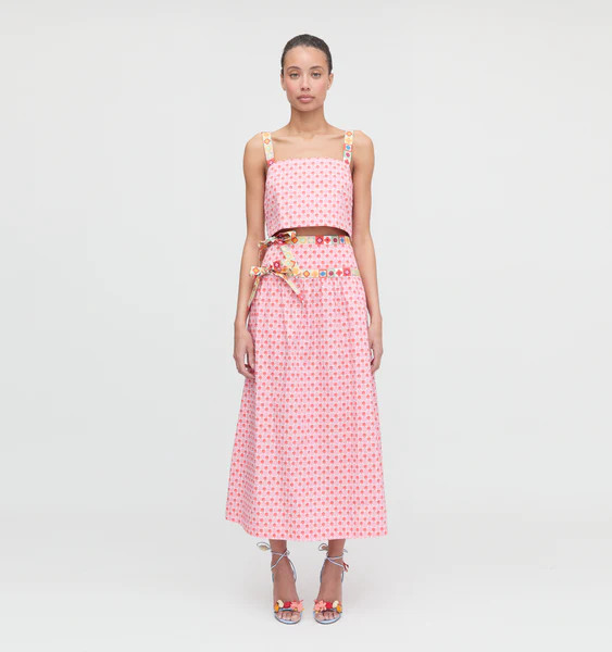 The Faris Skirt - Pink Cala Check | Hill House Home US