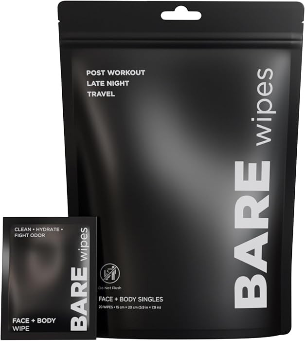 1 Pack, 20 Wipes - Portable Face and Body Wipes - Post Workout, Travel, Late Night, Pre Meeting -... | Amazon (US)