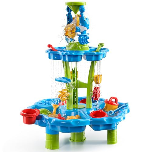 TEMI Water Table for Kids 3-5, 2-Tier Outdoor Water Play Table Toys for Toddlers Kids Boys Girls, Kids Sand Water Sensory Table for Boys Girls Age 3 4 5 6 7 8 | Amazon (US)
